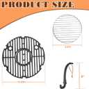 13 3/4" Round Cast Iron Grill Grate and Charcoal Grate Kit for Char-Griller Akorn E86714 Grill Parts, Grill Grate Replacement Parts for Char-Griller Akorn Portable Kamado Charcoal Grill and Smoker