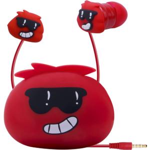 Kids Earbuds with Storage Case for Back to School, Earbuds for Kids in-Ear Headphones of Electronics Wired 3.5mm with Mic Microphone, Lovely Gifts for School Girls and Boys (Steven, Red)