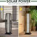 Grand patio Outdoor Floor Lamp Solar Powered Lantern Waterproof Wicker Boho Deck Lights for Garden Porch Decor, Large Crossover