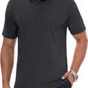 MAGCOMSEN Men's Polo Shirts Short Sleeve Dry Fit Golf Shirts Moisture Wicking Performance Athletic Casual Collared Shirt (Black, XL)
