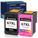 Remanufactured Ink Cartridge Replacement for HP Ink 67 67XL Black Color Combo Pack for Deskjet 2755e 2700e 2752 2742e 4155e 4100e 4158e 4152e 4500 Envy 6055e 6055 6455 6455e 6452e Printer