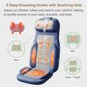 Rainwolf Shiatsu Neck and Back Massage Cushion with Heat - 4D Deep Tissue Kneading Full-Back Massager for Relief Fatigue, Adjustable Intensity & Height, for Office Chair & Home