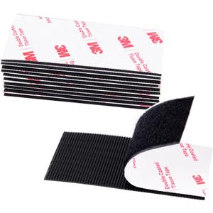 Hook and Loop Tape 2in x 4in x 10 Pairs, Heavy Duty Adhesion Strip, Slef Adhesive Interlocking Tape, Back Adhesive Mounting Strips, Reclosable Sticky Back Interlocking Nylon Picture Hanging Strips