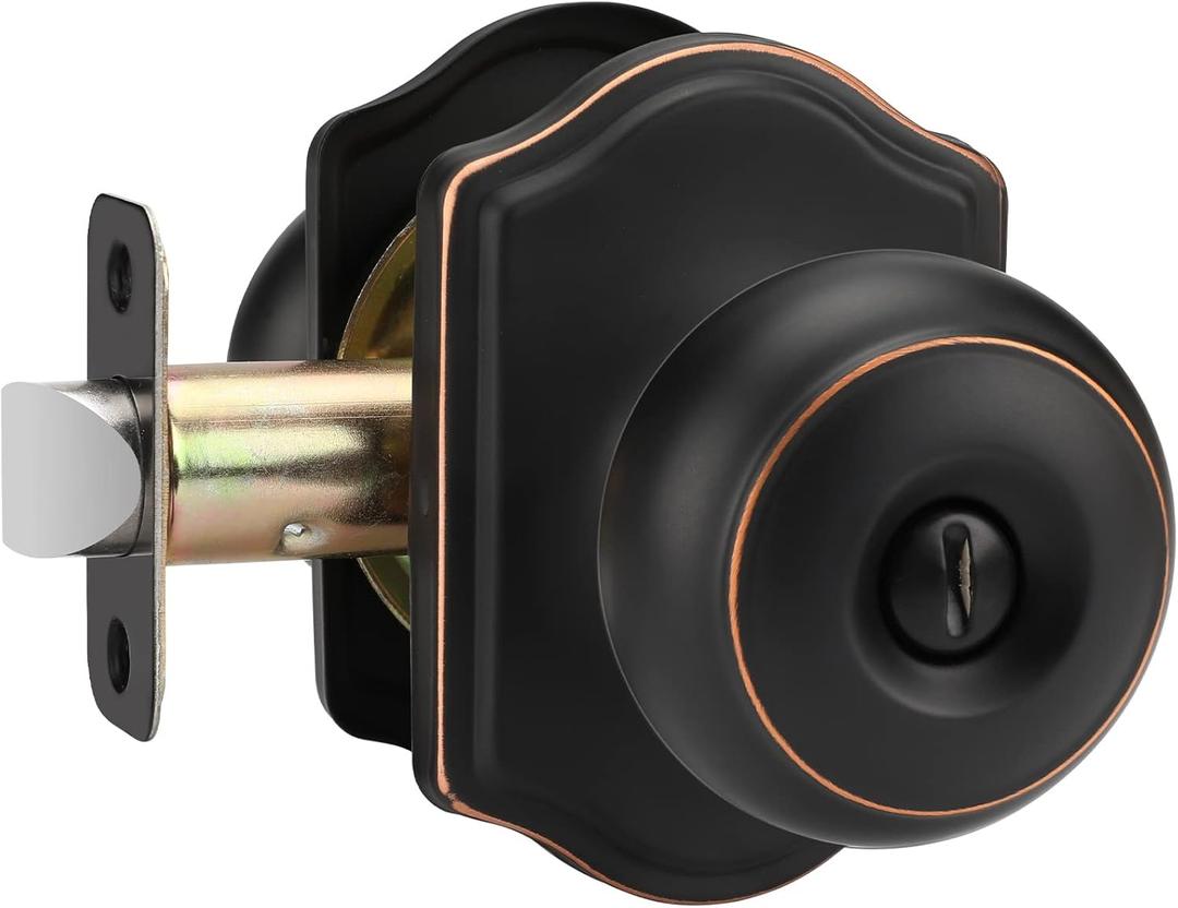 Goldenwarm Oil Rubbed Bronze Door Knobs Interior, Bedroom Door Knob & Bathroom Classic, Bronze Interior Door Knobs 1 Pack