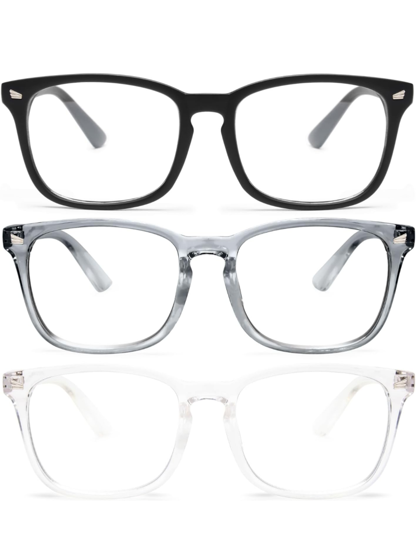 livho High Tech Blue Light Glasses - Advanced 99% Blue Light Blocking Computer Glasses - Anti Eyestrain & UV Glare Protection, Pack of 3