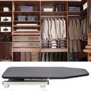Cool Gray Foldable Rotated Ironing Board Closet Pull-Out Stow Away in The Cabinet Ironing Station for Home, Apartment