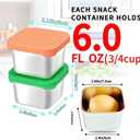 HTEVW 6Pack 6oz Stainless Steel Snack Containers for Kids, Easy Open Leak Proof Metal Toddler Snack Containers with Silicone Lids, Stackable Metal Toddler Lunch Box for Daycare, School and Travel, 2.95 * 2.95 * 1.97in, 6oz/180ml