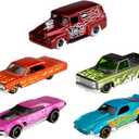 Hot Wheels 1:64 Scale Die-Cast Toy Cars 5-Pack, Set of 5 Toy Race Cars, Hot Rods, Character Cars, Rescue or Pick-Up Trucks (Styles May Vary)