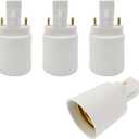 E-Simpo 12pcs G23 to E27/E26 2-Pin CFL to LED Light Sockets Adapter Bulb Base Lamph Holder Adapter CE Rohs 2P in Parallel Single Tab,Allow You Install Screw Bulb into G23 Socket