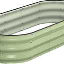 Winpull Raised Garden Bed Kit, 5x2x1 ft Galvanized Planter Box Outdoor with Safety Edging, Large Metal Raised Beds for Gardening Vegetables Flower Fruits (Avocado Green)