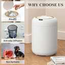 Automatic Motion Sensor Bathroom Trash Can with Lid, 3 Gallon Touchless Trash Bin, Smart Plastic Electric Garbage Cans Small White Wastebasket for Office, rv, Bedroom, Living Room