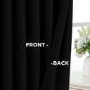 CUCRAF Blackout Curtains 54 Inches Length 2 Panels Set, Black Rod Pocket and Back Tab Window Curtain, Thermal Insulated Darkening Drapes for Bedroom Living Room (W52 x L54 Inch)