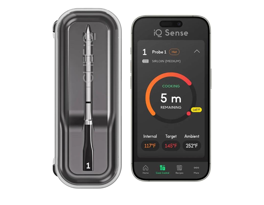 CHEF iQ Sense | Smart Wireless Meat Thermometer | Ultra-Thin Probe | WiFi Unlimited Range | 1000°F Heat Safe | 5 Sensors | BBQ, Grill, Oven, Smoker, Air Fryer | Gen3