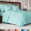 Duvet Cover Queen Size - Extra Soft Queen Size Duvet Cover - Lightweight & Breathable - Easy Care & Fade Free with Zipper Closures and Ties - 90" x 90" Inches - (Spa Blue) Comforter Not Included