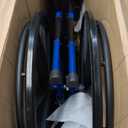 Drive Medical Blue Streak Lightweight Wheelchair with Swing-Away Footrests and Flip-Back Arms, Portable Folding Wheelchair for Adults and Seniors, 18 Inch Seat