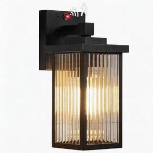 Outdoor Motion Sensor Lights, Dusk to Dawn Outdoor Wall Light Fixtures, Waterproof Exterior Lighting for Front Porch, Garage, Entryway, Yard, House (Black)