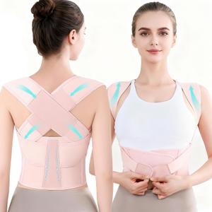 Back Brace Posture Corrector for Women and Men Full Support for Posture Correction & Scoliosis Hunchback Corrector de Postura para Hombre y Mujer Upper Thoracic Back Straightener Pink, XXX-Large