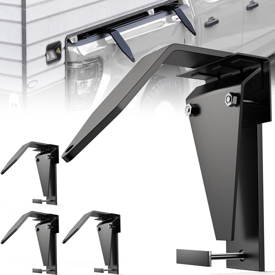 Truck Camper Tie Downs, Slide in Camper Tie Downs for Pickup Truck, Pickup Camper Tie Down Fits for Most Full Size Non Dual Pickup Trucks, Made of Heavy Duty Steel, 4 Pack