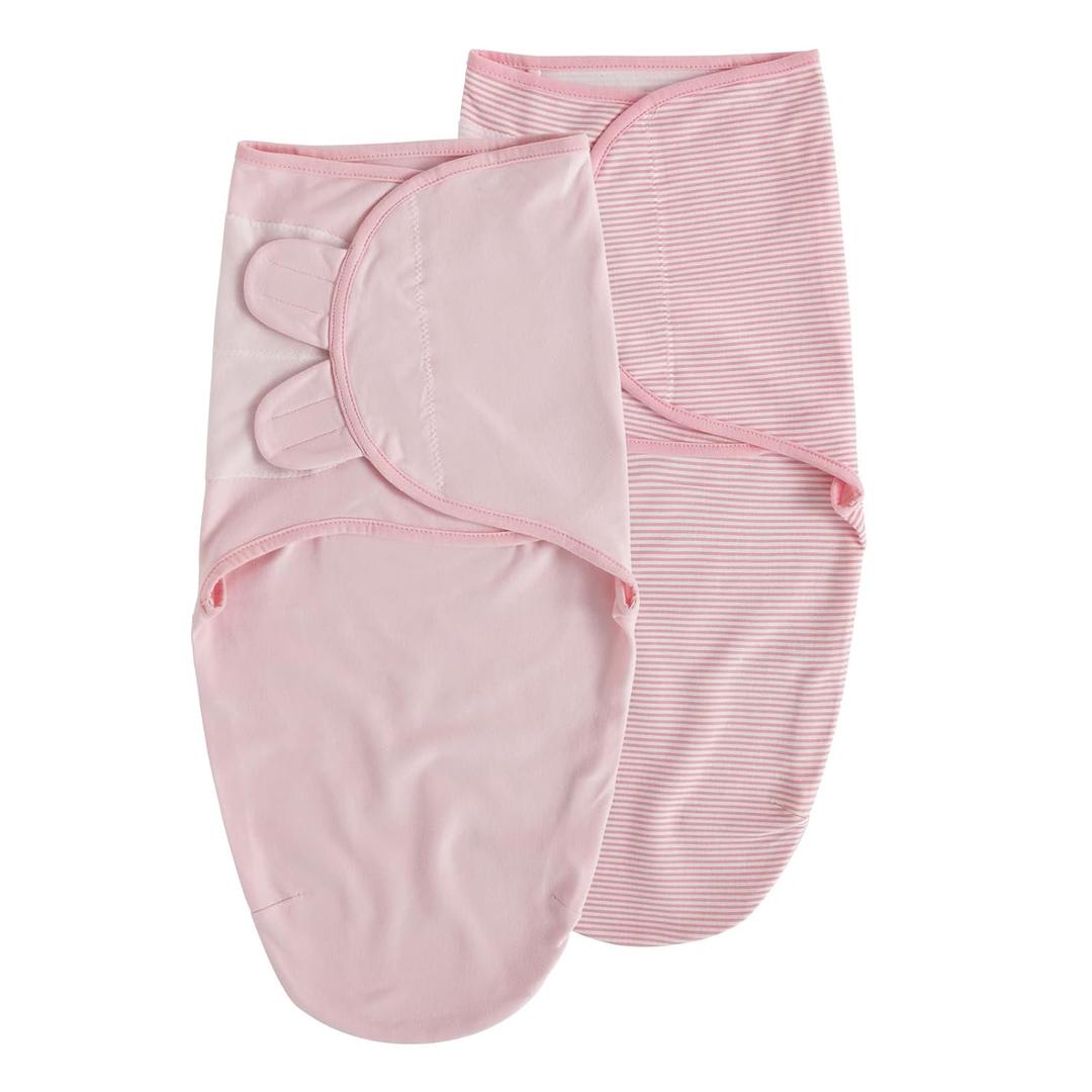 Organic Baby Swaddle Sleep Sacks, 2-Pack Swaddles for Newborns Baby Essentials, Infant 0-3 Months, 100% Cotton Soft & Snug Adjustable Wrap Nursery Swaddling Blankets Improves Sleep
