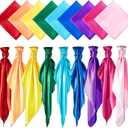 Geyoga 9 Pcs Fabric Play Scarves Rainbow Play Dance Scarves Creative Pretend Juggling Dress 35 x 35 Inch (Classic Colors)