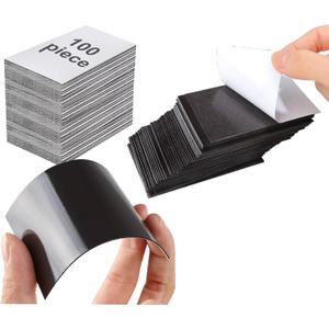 100 Pack 2 x 3.5 inch Business Card Magnets Peel and Stick Adhesive Magnetic Backings Magnet Strong Magnet Blanks Sheets Printable Magnetic Sheet for Dies Storage