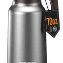 70 oz/2L Thermal Coffee Carafe - 18/8 Stainless Steel Carafes for Hot Liquids-Insulated Coffee Dispenser For Keeping Beverage Hot/Cold Coffee, Tea, Water, Drink Dispenser for Parties,Office,Home (Brushed Nickel)