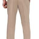Haggar Men's Premium No Iron Khaki Classic Fit Pleat Front Pant (Regular and Big & Tall Sizes)