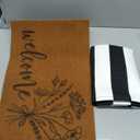 Duraaamo 2 Pcs Spring Coir Doormat Outdoor Flower Welcome Outdoor Rug Front Porch Mats Layered Black and White Stripe Rugs for Spring Front Porch Entryway Decor, Simple Flowers