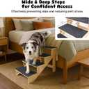 4-Step Dog Stairs for Large Dogs, Solid Wooden Dog Steps for Beds/Couch with Carpet, 24 Inches Anti-Slip Pet Stairs for High Beds, Ramp for Older/Senior Dogs, Pet Bed Stairs to Get on Bed/Sofa