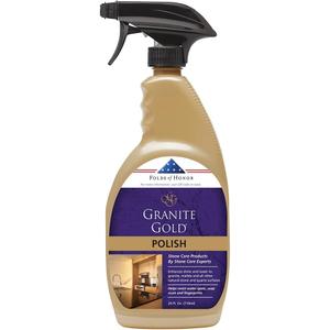 Granite Gold Polish Spray, Streak-Free Shine for Granite, Quartz, Marble, Travertine, Natural Stone Countertops, 24 Fl Oz (Pack of 1)