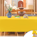 Slergut 6 Pack Plastic Table Cloth, Yellow Thick Table Cloth Rectangle Table Cover 54 x 108 Inch Disposable Waterproof Tablecloth for Parties Camping Decoration