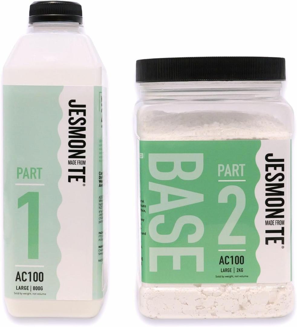 Jesmonite AC100 Eco-Resin Water-Based Casting Material for DIY Projects, Two-Part Powder Base and Liquid Set, Solvent Free Resin Alternative, Large 2.5kg Set