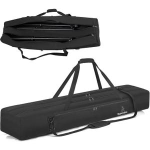 TORIBIO 48.5" Multifunctional Tripod Bag, Heavy Duty Tripod Carrying Case with Dual Compartment for Music Stand, Mic Stand, Speakers Stand, Tripods, Lights, Boom Stand, Cameras, Monopods Stand