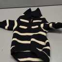 Small Dog Sweater with Zipper, Knitted Striped Pullover Dog Clothes for Cold Weather, Thick Warm Cozy Stretchy Sweater for Chihuahua, Bulldog, Dachshund, Pug(Black & White Strip, XL) (Black Stripe Zip(Order One Size Up))