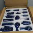 Glass Bud Vases Set of 64 - Blue Assorted Small Mini Glass Vases for Flowers, Crystal Vintage Vase Set, Bulk Centerpieces for Table Décor, Wedding, Home and Events (Blue, 64 Pcs)