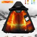 ASPO Women's Ski Jacket Waterproof Winter Jacket Insulated Warm Fleece Lined Windproof Snow Coats with Hood Snowboarding