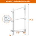 3-Step Window Well Ladder Straight, Heavy Duty Steel Wall Mounted Ladder, Powder-Coated Basement Egress Window Ladder 34.2" Lx17.3 W, White