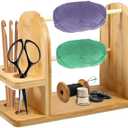 LIQING Yarn Holder for Crocheting Crochet Accessories Crochet Yarn Holders Portable Yarn Holders Double Rotating Yarn Ball Holders for Crochet Handmade Wooden Yarn Dispensers Crochet Gifts