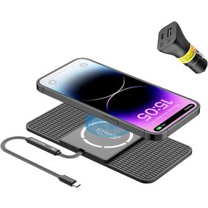 Magnetic Wireless Charger car Charging pad,POLMXS Fast Wireless Phone Charger Cell Phone Cordless Charging mat Compatible with iphone12/13/14/15 Series airpod (C11)