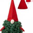 Amosfun Santa Claus Hat Christmas Tree Topper with Nose Gloves Creative Santa Hat Tree Top Decoration of The Hugger for Christmas Holiday Party Supplies 4Pcs Red