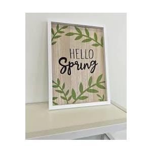 Hanging Wooden Sign with Saying Hello Spring Rustic Wooden Wall Art Signs Encouragement Gifts Garden Signs for Bedroom Living Room Office Home Wall Decor 12 x 18 Inch