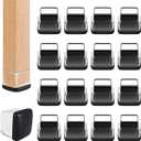 Ezprotekt Chair Leg Sliders for Carpet, 24 Pcs Square Chair Glides for Carpet, Carpet Furniture Pads Stool Leg Protectors Caps, Carpet Furniture Glides Quickly and Easily (M Fit: 0.75" - 1")