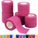 1"/2"/3"/4" Self Adhesive Bandage Wraps, 6/12/24/48 Pack Vet Wraps, 12 Colors to Choose, 5 Yard Self Adherent Wraps for Sports, Wrist, Ankle and Swelling