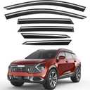 6pcs Outside-Mount Window Rain Guards Fit for Kia Sportage 2023 2024 2025 2026,Extra Durable Window Visors Wind Deflector Dark Smoke Vent Shades Car Tape-on 6-pcs with Thicker