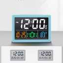 Digital Alarm Clock, with 5.5" Large LED Time Display, Adjustable Alarm Volume, 6 Level Brightness, Alarm Settings, USB Charger, Temperature Detect, Snooze, Clocks for Bedroom, Bedside, Desk, Blue