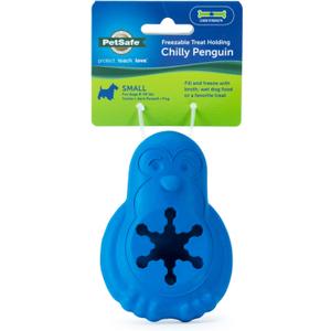 PetSafe Chilly Penguin - Freezable Dog Toy for Small Dogs - Fill and Freeze - Frozen Dog Toy to Fill with Treats - French Vanilla Scented - Interactive Pet Puzzle for Boredom or Separation Anxiety