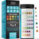 Pool Test Strips 7-in-1, 200 Quick and Accurate Pool and Hot Tub Test Strips - Pool Water Testing Kit for Chlorine, Bromine, pH, Hardness, More - All in 1 Swimming Pool Test Strips by JNW