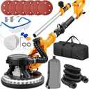 Drywall Sander, Electric Sander for Drywall with Vacuum Dust Collector, 7 Variable Speed 900-1800RPM, LED Light, High Power Dustless Wall Sander for Popcorn Ceiling, Drywall etc