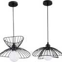 Retro Black Pendant Light Over Kitchen Island, Adjustable Modern Hanging Light Fixture,Industrial Pendant Lighting for Dining Room, Living Room, Bedroom, Hallway, Kitchen, Bar, 11.81"