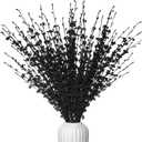 10Pcs Long Stem Flowers Jasmine Black Flowers Artificial, 29.5"/75cm Faux Jasmine Bouquet for Wedding Modern Gothic Home Party Fall Harvest Decoration
